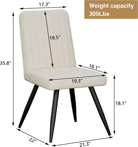 Miniatura 2 de Aklaus Juego de 2 sillas de comedor de terciopelo, sillas tapizadas para cocina, comedor, sillas laterales modernas sin brazos con asiento suave