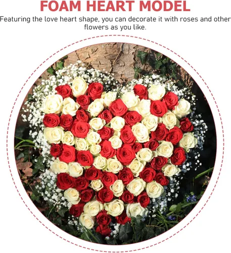 Miniatura 4 de Bolas de espuma blanca con forma de corazón de espuma de 9.1 in, forma de corazón, bola de espuma de poliestireno, modelado artesanal, arreglos