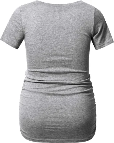 Miniatura 2 de GINKANA Blusas de maternidad de manga corta, diseño floral, fruncido, casual, para mamá, para embarazo