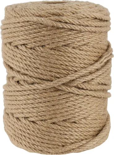 JOIKIT Cuerda de yute trenzada natural de 0.197 in y 492 pies, cuerda de cáñamo trenzada para manualidades, jardinería, agrupación, decoración del
