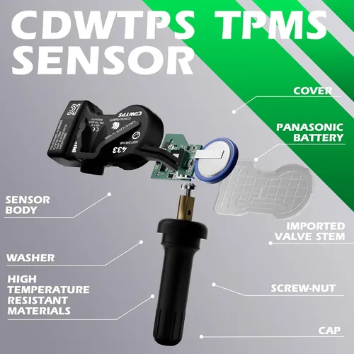 Miniatura 4 de CDWTPS Sistema de monitoreo de presión de neumáticos TPMS Sensor 68252493AB 433HMz Fit Dodge Jeep (1 paquete)