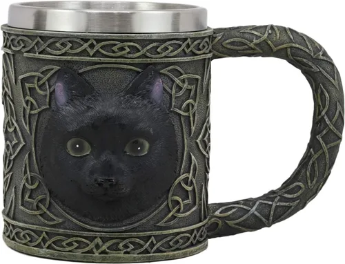 Miniatura 5 de Ebros Gift Taza de resina de 16 onzas con borde de acero inoxidable para café, té, cereales, bebidas, Halloween, cocina, comedor, decoración