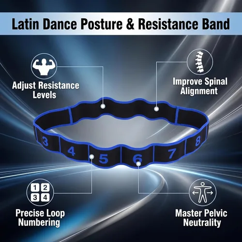 Miniatura 4 de Banda elástica de resistencia elástica 8 bucles banda de ejercicio para ballet danza gimnasia entrenamiento