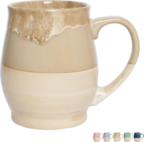 Bosmarlin - Taza de cerámica mate extra grande, 25 onzas, apta para lavavajillas y microondas, taza grande y sobredimensionada para té, esmalte