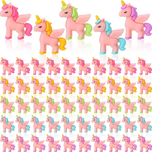 Miniatura 11 de Thyle 10 piezas de mini figuras de unicornio en miniatura para decoración de pasteles, figura de caballo volador para bricolaje, paisaje de musgo