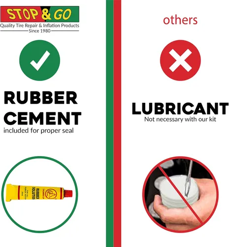 Miniatura 6 de Stop & Go 1020 Kit de reparación de neumáticos sin cámara de 25 piezas con mango en T y cuerda, para pinchazos o llantas ponchadas en automóvil