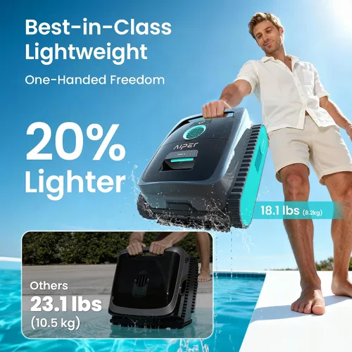 Miniatura 5 de AIPER Scuba V3 AI Vision - Limpiador robótico inalámbrico para piscinas, incluye base de carga inalámbrica, estacionamiento inteligente de línea