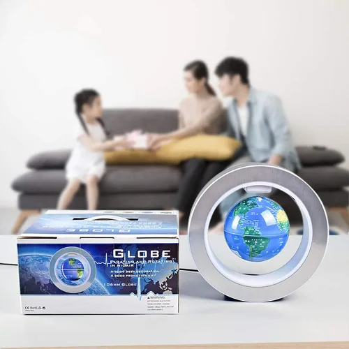 Miniatura 8 de Globo flotante de levitación magnética de 4 pulgadas, luces LED de geografía de constelación giratoria para niños, escritorio de oficina genial
