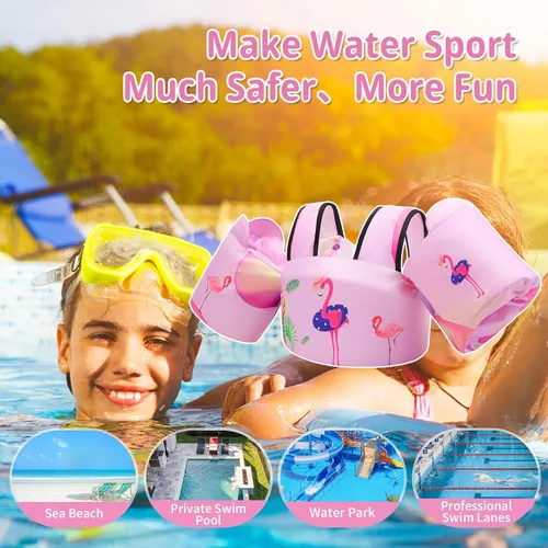 Miniatura 6 de Chaleco de natación para bebés para aprender a nadar, chaqueta de ayuda de natación para bebés de 2, 3, 4, 5 y 6 años, alas de agua para el brazo
