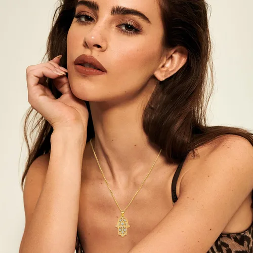 Miniatura 5 de Aniu Joyería de plata de ley 925 para mujer, joyería de mano de Fátima Hamsa contra el mal de ojo con circonita cúbica, viene con caja de regalo