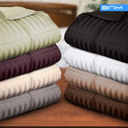 Miniatura 5 de Blue Nile Mills - Edredón alternativo para todas las estaciones, relleno de microfibra, hipoalergénico, peso mediano, felpa y reversible, con Negro