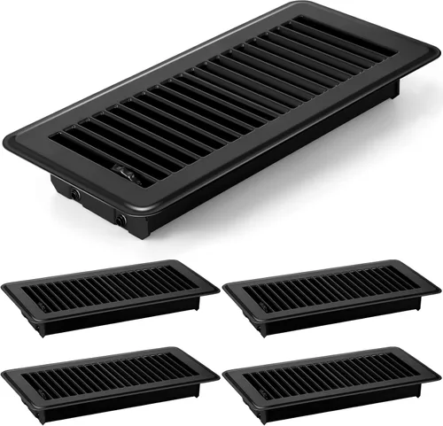 Miniatura 20 de 4 cubiertas de ventilación de piso de 10'', rejillas de piso de servicio pesado, cubiertas de ventilación de calor de metal con acabado a prueba