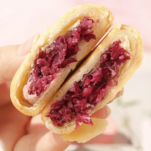 Miniatura 2 de Pastel de rosas Yunnan de 52.9 onzas, pastel crujiente con relleno de rosas, sabor original Yunnan Specialty Flower Cake Original, Xian Hua BingCada