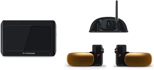 Furrion Vision S - Sistema de seguridad inalámbrico para RV con 3 cámaras, monitor de 5 pulgadas, 1 cámara trasera Sharkfin, 2 cámaras laterales de