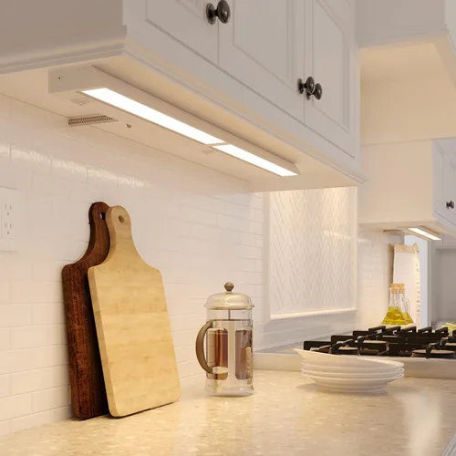 Miniatura 6 de GetInLight luz LED para parte inferior de gabinete, giratoria, de 3 niveles de color, para atenuador, con cables y enchufe, blanco cálido de 2,700