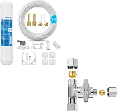 Kit de filtro de agua en línea para refrigerador y máquina de hielo, repuesto de filtro de carbono de conexión de presión de 1/4 pulgadas para