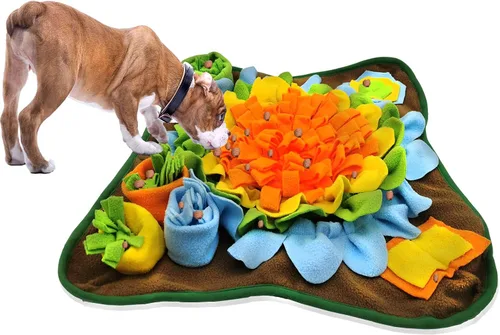 Alfombrilla de olfateo para perros, alfombrilla de alimentación de mascotas, almohadilla para olfatear cachorros, juguetes interactivos de Naranja