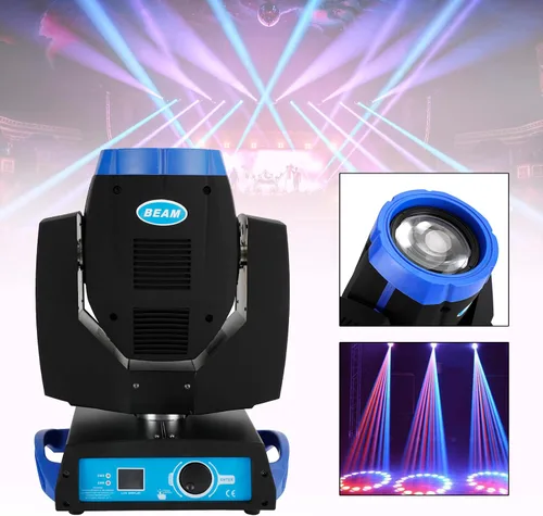 Miniatura 2 de 230W 7R Zoom Cabeza Móvil Haz Sharpy Luz 8 Prisma Estroboscópico DMX 16Ch Fiesta Azul