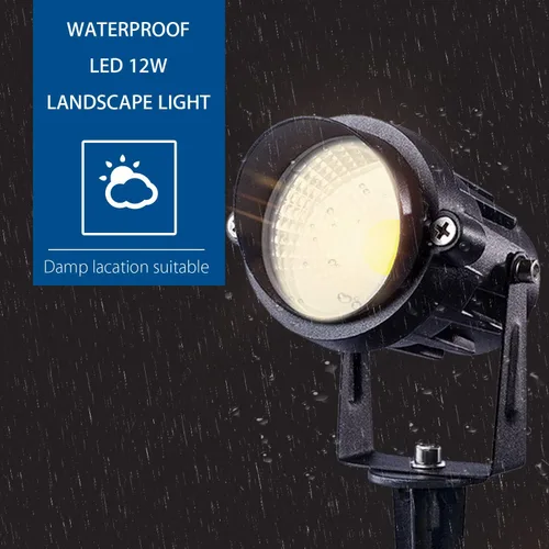 Miniatura 5 de SUNVIE Iluminación LED de paisaje al aire libre, 12 W, luces de graden impermeables, focos LED COB con soporte de púas para lámpara decorativa
