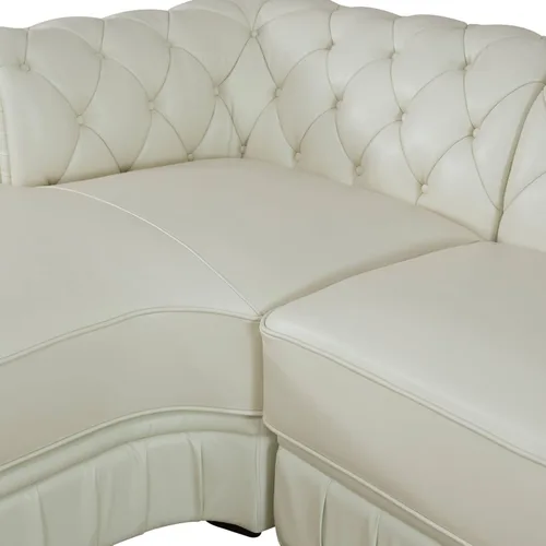 Miniatura 6 de Sofá seccional en forma de L, conjunto de sofás de Cuero, sofá grande de piel de vaca con sillón reclinable a la izquierda, adecuado para oficina