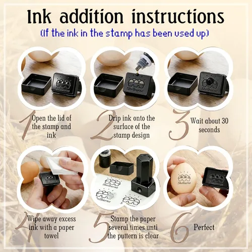 Miniatura 5 de Sello de huevo personalizado para huevos frescos, sellos de huevos personalizados con nombre de texto, logotipo, sello personalizado de pollo