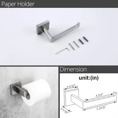 Miniatura 6 de BAGNOLUX Juego de Herrajes de Baño de 4 Piezas, Juego de Portatoallas de Baño de Acero Inoxidable SUS304, Juego de Barra Portatoallas para Montaje