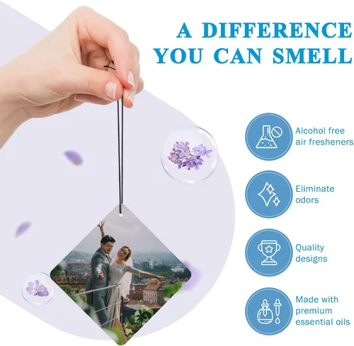 Miniatura 4 de Ambientador personalizado para automóvil – Ambientador de aire personalizado con foto de doble cara, ambientadores con olor con imagen para armario