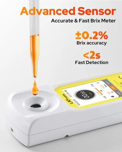 Miniatura 3 de Refractómetro digital 3 en 1 con ATC para elaboración de vino, cerveza casera, medidor recargable de 0-95% Brix para café, jugo, miel, jarabe de arce