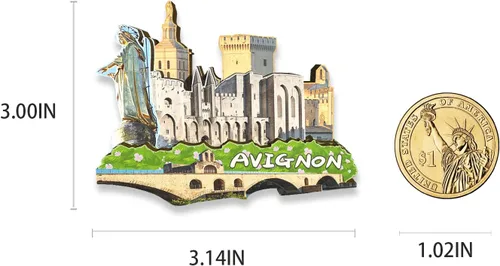 Miniatura 3 de Imán de Francia Aviñón para nevera de madera 3D Monumentos de viaje coleccionables, recuerdos, decoración hecha a mano, 2
