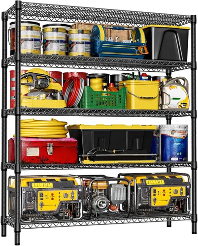 Miniatura 21 de IZEUK Estantes de Almacenamiento Conectados, Unidad de Estantería Metálica Ajustable DIY de Servicio Pesado para Esquina, Ideal para Cocina, Garaje