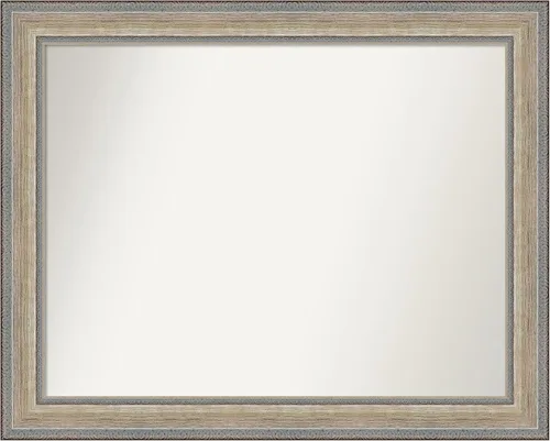 Miniatura 545 de Amanti Art Espejo de baño plateado para sobre fregadero, 28 x 47 pulgadas, espejo rectangular de plata imperial, marco de madera tradicional de gran