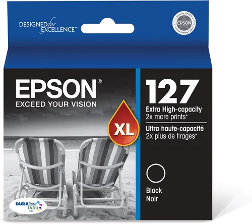 Miniatura 2 de Epson T127 DURABrite Ultra Ink Cartucho negro de capacidad estándar (T127120-S) para determinadas impresoras Stylus y fuerza de trabajo y Epson
