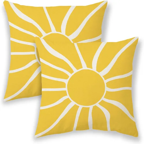 Miniatura 16 de BETGINY Fundas de almohada de verano para exteriores de 16 x 16 pulgadas, 2 unidades, color aguamarina, verde azulado, crema, sol, bohemio