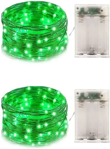Miniatura 8 de Juego de 2 mini luces LED de hadas para interiores con temporizador, 6 horas encendidas/18 horas apagadas para decoración de bodas, fiestas
