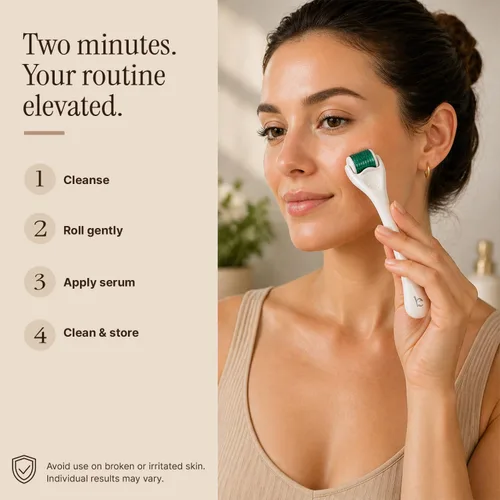 Miniatura 8 de Derma Roller para cuero cabelludo, barba y cara, rodillo de microagujas con microagujas de acero inoxidable 540 de 0.010 in, herramienta