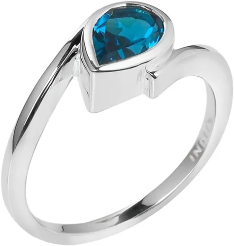 Miniatura 3 de YoTreasure Anillo solitario moderno en forma de pera de topacio azul Londres 925 joyería de plata esterlina