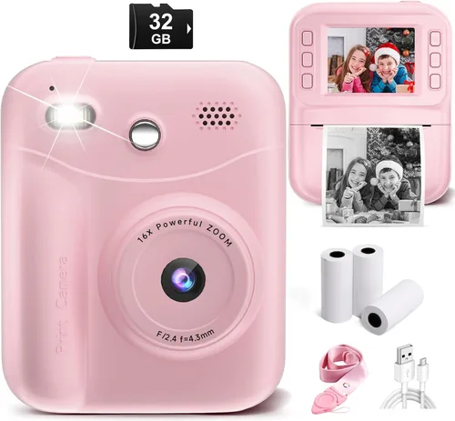 Miniatura 9 de Cámara para niños MINIBEAR con impresión instantánea para niños, cámara digital para niños pequeños, juguetes para niños, regalos de Navidad
