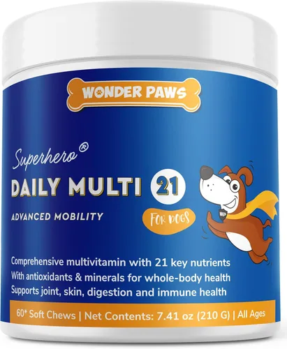 WONDER PAWS Multivitamínico prémium para perros, multivitamínico diario para el sistema inmunológico, el estado de ánimo, las articulaciones, la