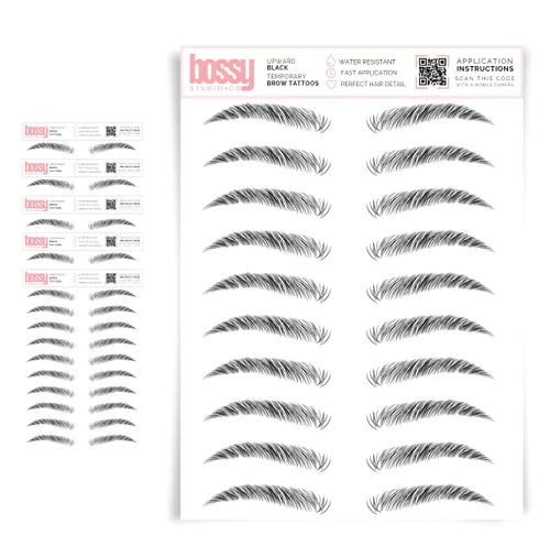 Miniatura 25 de 5 paquetes de tatuajes temporales para cejas, adhesivos impermeables para cejas, tatuajes falsos para el cabello tipo pelar de transferencia