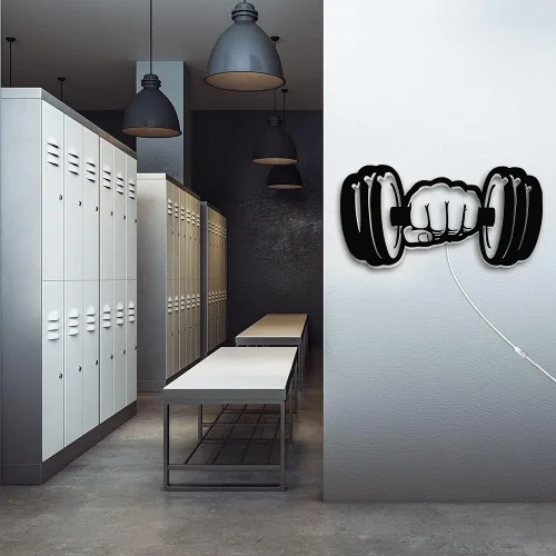 Miniatura 6 de Geek Alerts Muestro de luz LED de pared para gimnasio en casa, sala de entrenamiento, decoración de iluminación LED, obra de arte, emblema