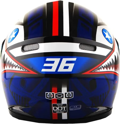 Miniatura 6 de WOW Casco integral para motocicleta, bicicleta urbana BMX MX para niños: HKYB15