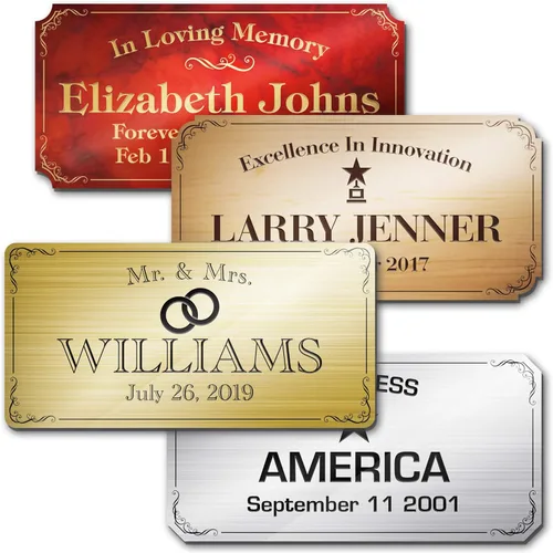 Placa de identificación grabada, placa personalizada/personalizada para conmemorativo, urna, trofeo, exhibición de imágenes, buzón, grabado con
