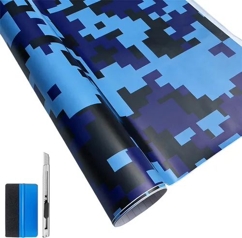 Miniatura 16 de LZLRUN Rollo de Película de Vinilo Adhesivo de Camuflaje para Automóvil Camuflaje Nieve Ártica Calcomanía Adhesiva para Consola de Automóvil