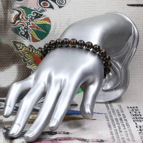 Miniatura 108 de Amandastone Pulsera elástica de cuentas redondas de 0.315 in con piedras preciosas naturales de 7 pulgadas