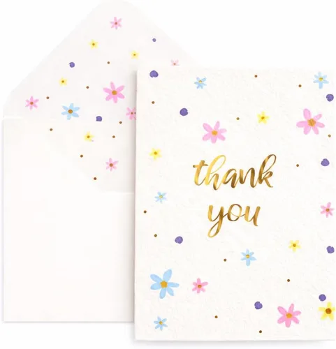Miniatura 8 de CHRIZ.Z Tarjeta de agradecimiento – Tarjeta de textura única con letras frustradas con 1 sobres de papel kraft – 5 x 7 pulgadas en blanco