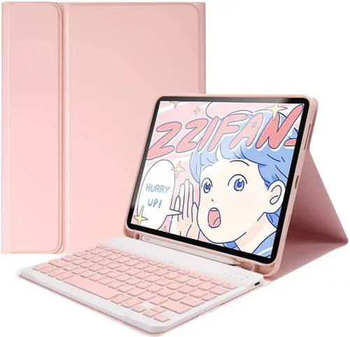 Miniatura 9 de Teclado a color para Samsung Galaxy Tab A8 de 10.5 pulgadas 2022 (SM-X200/X205/X207) Funda de teclado con Bluetooth desmontable extraíble (azul)