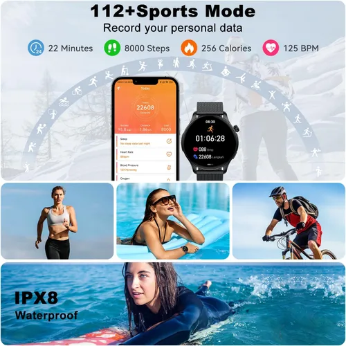 Miniatura 4 de Reloj Inteligente para Hombres y Mujeres Fitness: Impermeable Hacer Responder Llamadas Relojes Digitales para Hombres Corriendo Podómetro Rastreador