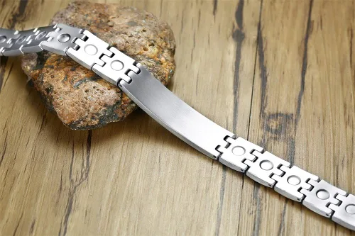 Miniatura 4 de MEALGUET Pulsera de identificación médica para hombres grabado gratuito de acero inoxidable, alerta médica masculina, joyería de identificación