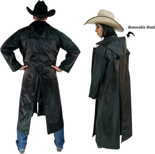 Miniatura 2 de Southwestern Equine Sillín de vaquero americano Slicker Abrigo de lluvia – 100% impermeable de longitud completa unisex