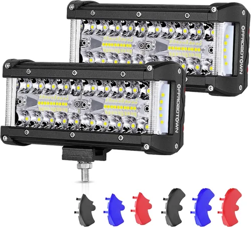 Miniatura 11 de Offroadtown 2 piezas de 4 pulgadas de cápsulas LED de tira de luz lateral, combo de foco/inundación, cápsulas LED de niebla, luz de trabajo